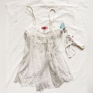 Betsey Johnson White Lace Chemise